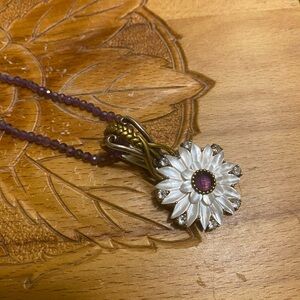 Echo of the Dreamer amethyst Necklace with pearl and amethyst Flower 🌸